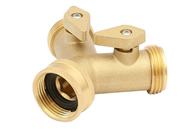 نحاس 2 Way Garden Hose Connector made in China